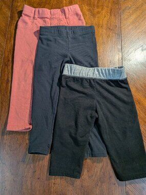 Girls 2T Leggings Bundle 3pc Black Coral Jeggings